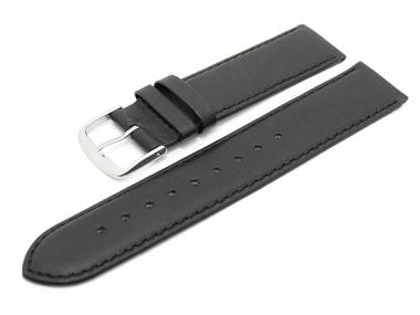 Watch band leather black with seam 19mm (width of buckle 18 mm) - Bild vergr��ern 