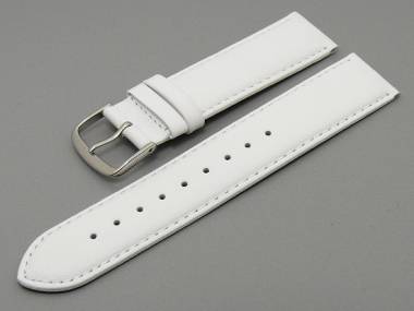 Watch band 24mm white smooth surface (width of buckle 22 mm) - Bild vergr��ern 