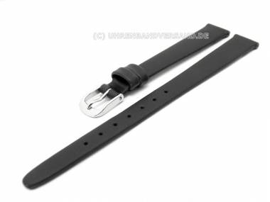 Watch band XL 10mm black smooth surface matt finish without stitching - Bild vergr��ern 