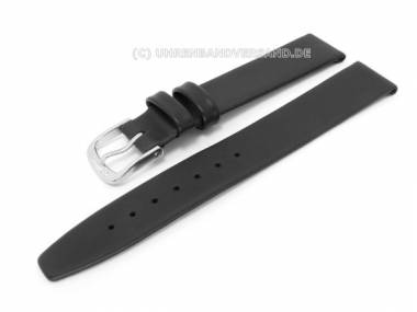 Watch band 22mm black smooth surface matt finish without stitching - Bild vergr��ern 