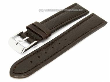 Watch band 24mm dark brown grained surface (width of buckle 22 mm) - Bild vergr��ern 