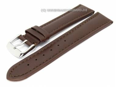 TOP: Watch band 20mm leather dark brown classsic style robust (width of buckle 18 mm) - Bild vergr��ern 
