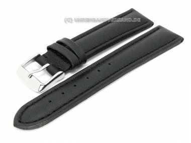 TOP: Watch band 24mm leather black classic style robust (width of buckle 22 mm) - Bild vergr��ern 