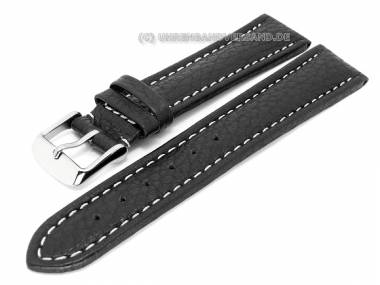Watch band classic adventure 26mm black white seam (width of buckle 24 mm) - Bild vergr��ern 