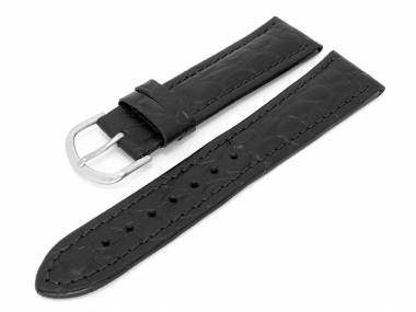 watch band 20mm black croco grain robust waterproof - Bild vergr��ern 