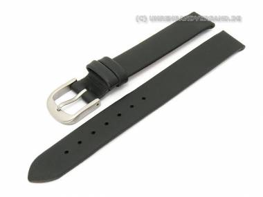 Watch band leather XL 12mm black TITANIUM buckle smooth surface without stitching - Bild vergr��ern 