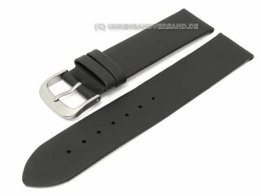 Watch band leather XL 16mm black TITANIUM buckle smooth surface without stitching - Bild vergr��ern 