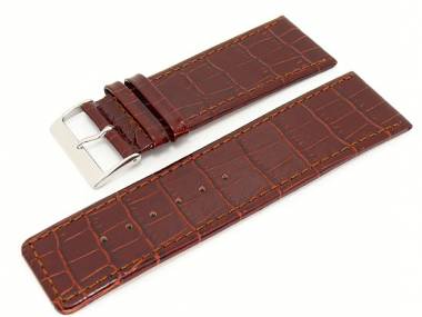 Watch band 30mm auburn alligator grain (width of buckle 28 mm) - Bild vergr��ern 