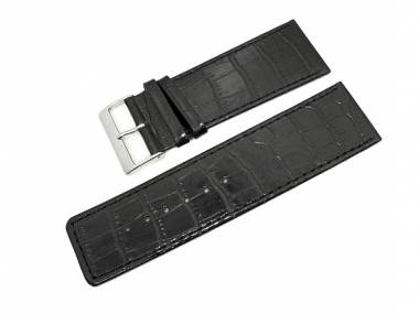 Watch band 30mm black alligator grain (width of buckle 28 mm) - Bild vergr��ern 