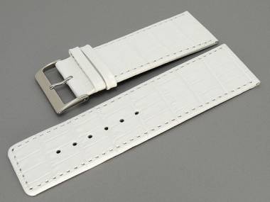 Watch band 34mm white alligator grain (width of buckle 32 mm) - Bild vergr��ern 