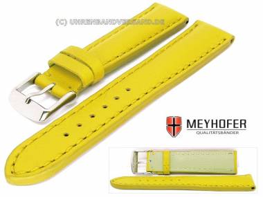 Watch band -Helsinki- 18mm yellow smooth surface stitched by MEYHOFER - Bild vergr��ern 