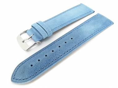 Watch band 24mm light blue soft calf slight antique look - Bild vergr��ern 