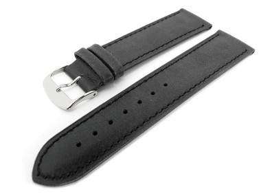 Watch band 20mm black soft calf slight antique look - Bild vergr��ern 