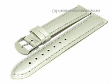 Watch band 24mm silver metallic smooth surface silk-matt finish - Bild vergr��ern 