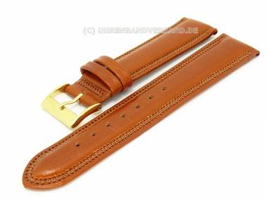 Watch band 16mm brown calf skin padded yoke seam - Bild vergr��ern 