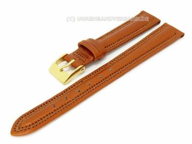 Watch band 14mm brown calf skin padded yoke seam - Bild vergr��ern 