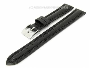 Watch band 14mm black calf skin padded yoke seam - Bild vergr��ern 