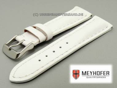 Watch band -Kajaani- XS 24mm white smooth surface stitched by MEYHOFER - Bild vergr��ern 