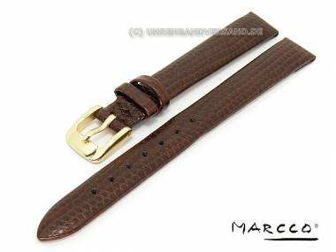 Watch strap -Lizardgrain- 10mm dark brown lizard grain by Marcco - Bild vergr��ern 