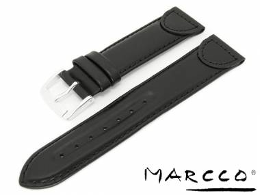 Watch band -Santa Fe- 20mm black smooth surface padded by Marcco - Bild vergr��ern 