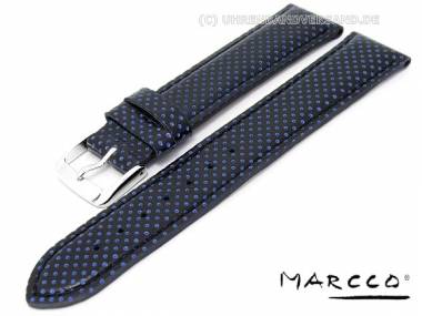 Watch band -Caddy- 22mm dark blue/blue casual punched holes golf design by Marcco - Bild vergr��ern 