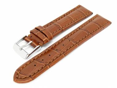 TOP: Watch band 24mm leather brown alligator robust stitched (width of buckle 22 mm) - Bild vergr��ern 