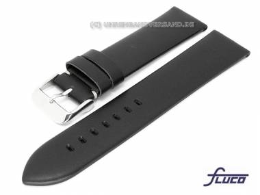 Watch band -Trend- 24mm black smooth surface by Fluco - Bild vergr��ern 