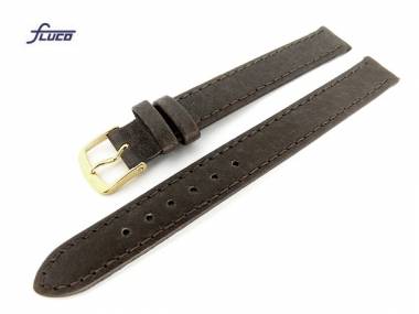 Watch band pigskin 14mm dark brown grained surface by Fluco - Bild vergr��ern 