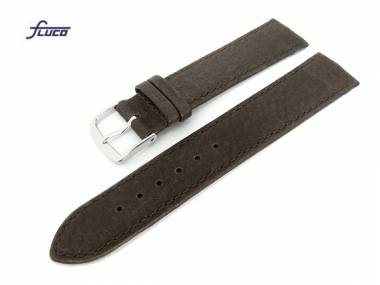 Watch band pigskin 16mm dark brown grained surface by Fluco - Bild vergr��ern 