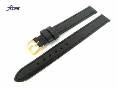 Watch band pigskin 12mm black grained surface by Fluco - Bild vergr��ern 