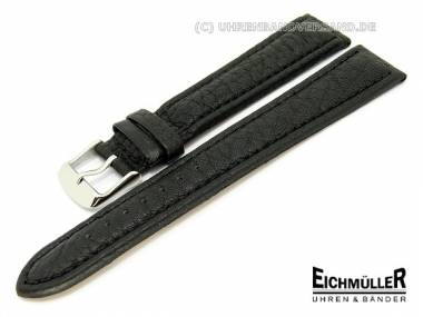 Watch band XL 18mm black shrunken leather stitched von Eichm�ller - Bild vergr��ern 