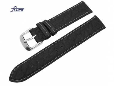 Watch band -Amerika- 18mm black coarse grained surface by Fluco - Bild vergr��ern 