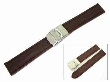  Watch band 24mm deployant clasp dark brown (width of clasp 22 mm) - Bild vergr��ern 
