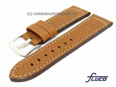 Watch band -Aviator- 24mm light brown natural shrunken leather from Fluco - Bild vergr��ern 