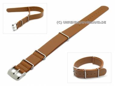 Watch band 22mm brown NATO style smooth surface - Bild vergr��ern 