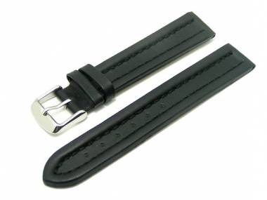 Watch band leather black 18mm - Bild vergr��ern 