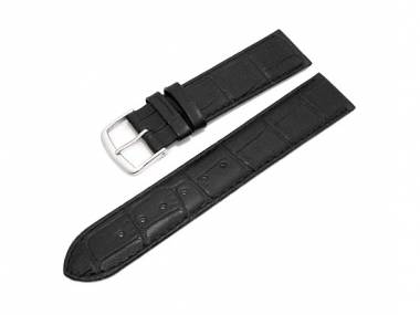 Watch band 20mm black alligator grain (width of buckle 18 mm) - Bild vergr��ern 