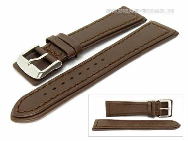 Watch band 24mm dark brown -MILAN SPECIAL- smooth stitched (width of buckle 20 mm) - Bild vergr��ern 