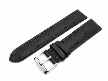 Watch band 24mm black ostrich grain - Bild vergr��ern 