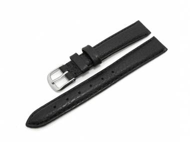 Watch band 10mm black grained surface (width of buckle 10 mm) - Bild vergr��ern 
