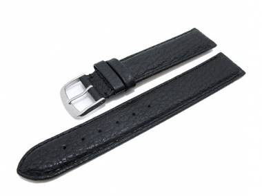Watch band 20mm black grained surface (width of buckle 18 mm) - Bild vergr��ern 