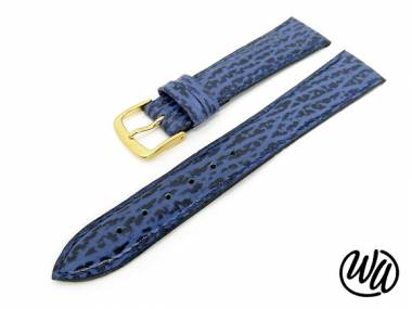 Watch band 22mm blue shark grain stitched - Bild vergr��ern 