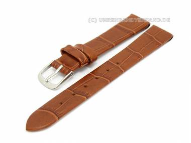 Watch band 12mm for fixed bars brown alligator grain (width of buckle 12 mm) - Bild vergr��ern 