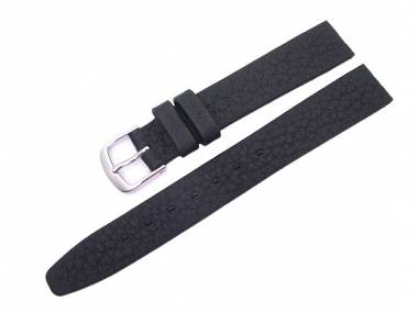 Watch band 12mm black natural shrunken leather - Bild vergr��ern 