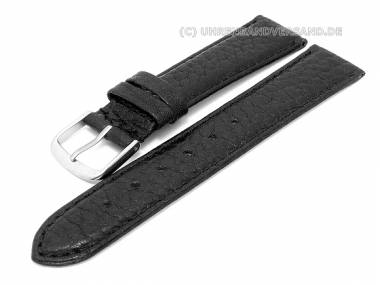 Watch band -Karabu- XS 20mm black grained surface - Bild vergr��ern 