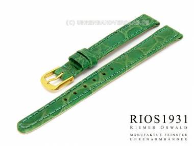 Watch strap 10mm green croco grain RIOS (width of buckle 8 mm) - Bild vergr��ern 