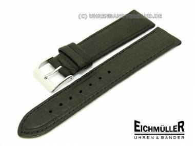 Watch band 20mm black elegant design lightly grained from Eichmueller - Bild vergr��ern 