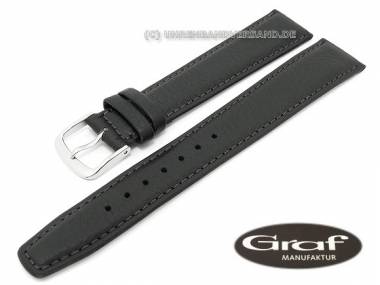 Watch band -Toledo- 15mm black XL grained surface by Graf (width of buckle 14 mm) - Bild vergr��ern 