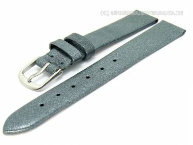 Watch band leather 10mm silver gray smooth surface without stitching (width of buckle 08 mm) - Bild vergr��ern 