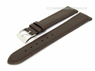 Watch band 22mm dark brown cashmere sheep skin smooth surface stitched - Bild vergr��ern 